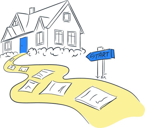Illustration of a new-construction home